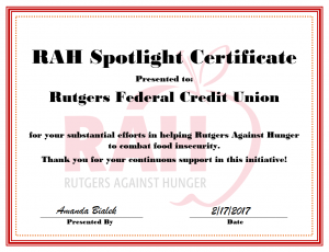 Rutgers Federal Credit Union >> Rah Spotlight Rutgers Federal Credit Union >> Rah Spotlight